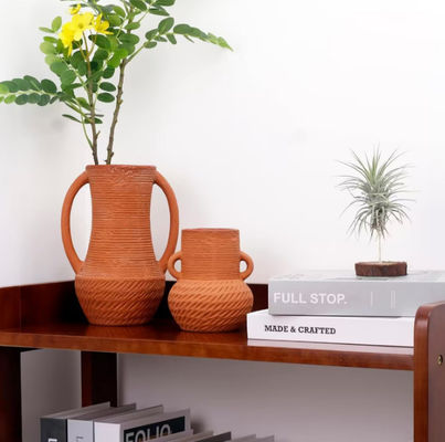 Szerokoustne ceramiczne wazy kwiatowe Dekor Rustyczny dom