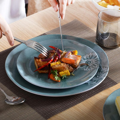 Niebiesko-zielony kemping melamin zestaw obiadowy dla wnętrza i zewnątrz