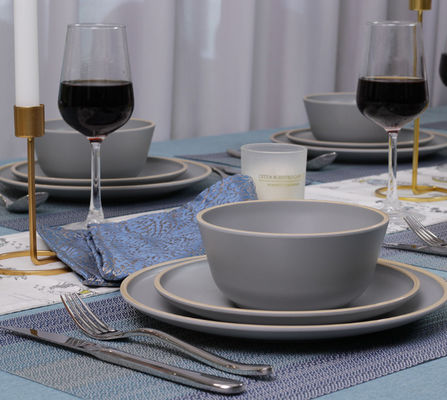 Gufaith 4 Melamyna zestaw naczynia do kolacji talerze i miski 12 sztuk